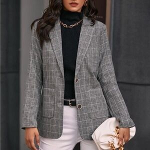 •SOLD•Gray Plaid Blazer